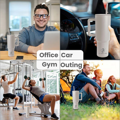 Stainless Steel Tumbler with Lid & Straw