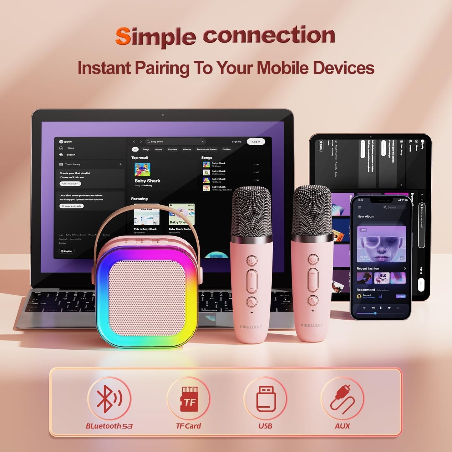 Mini Karaoke Speakers with Wireless Mic