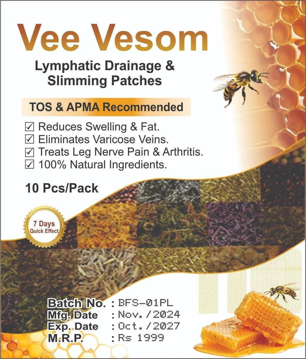 Vee Vesom Lymphatic Drainage & Sliming Foot Patches (20 Patches)